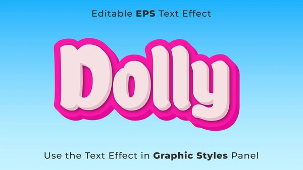 Επεξεργάσιμο Εφέ Κειμένου Eps Της Dolly Για Τίτλο Και Αφίσσα — Διανυσματικό Αρχείο