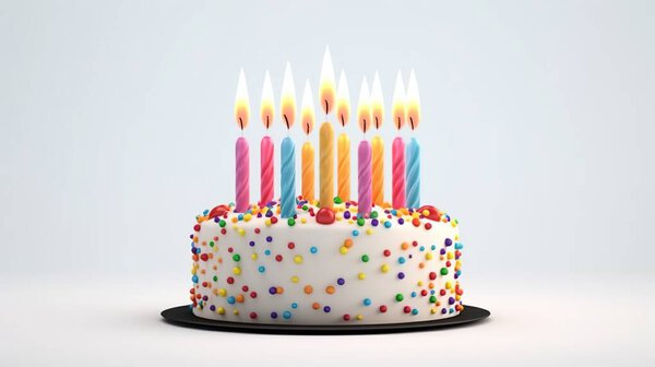 Colorful Birthday Cake Candles Isolated Minimalist Background — Stock Photo, Image