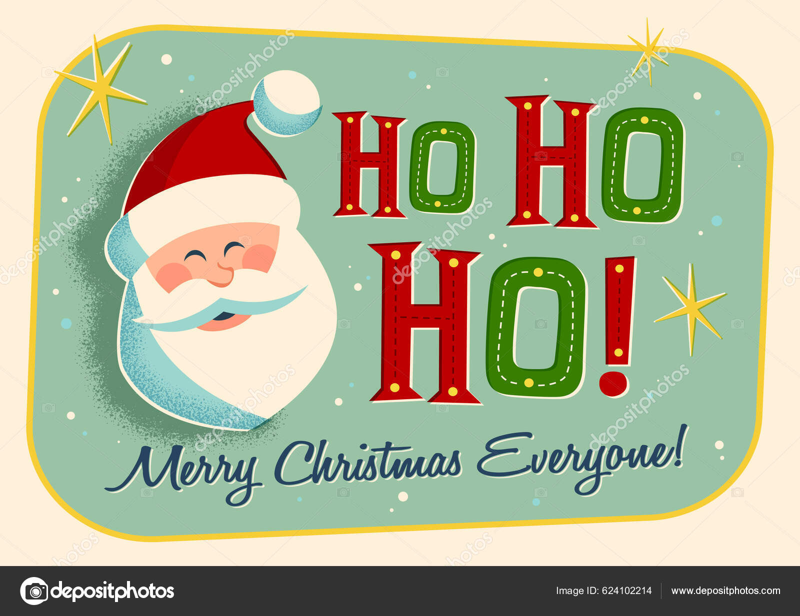 Vintage Feliz Natal Cartão Saudação Pai Natal Para Suas Mensagens imagem  vetorial de CallahanLounge© 624102214
