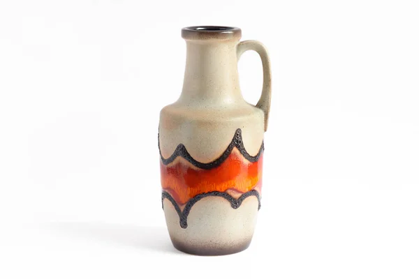 Vintage Mid Century Vase Isolated White Background — Stock Photo, Image