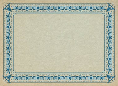 Boş eski kağıt üzerinde Retro sertifika, diploma veya fotoğraf çerçevesi sınırı.