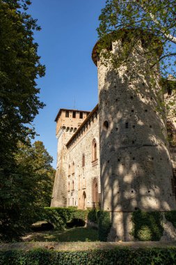 Grazzano Visconti 'nin küçük bir köyü, Piacenza ili, Emilia Romagna