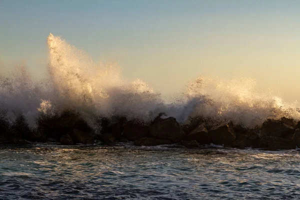 Морской Шторм Фрамуре Лигурия Италия — стоковое фото