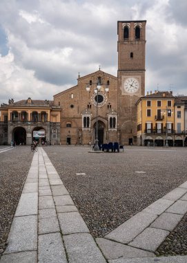 Lodi, Italy, June 2023. Lodi Cathedral and Vittoria square, considered one of the most beautiful squares in Italy