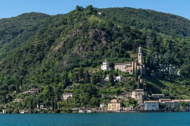 View of Morcote on the Lugano Lake, considered one the most beautiful village in Switzerland