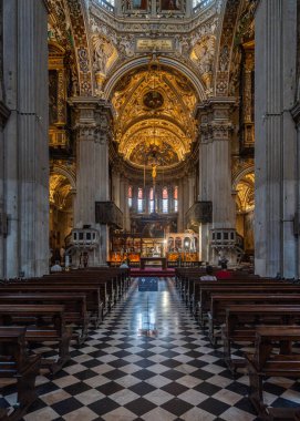 Magnificent interior of Santa Maria Maggiore Basilica, Bergamo's most famous church, Lombardy, Italy