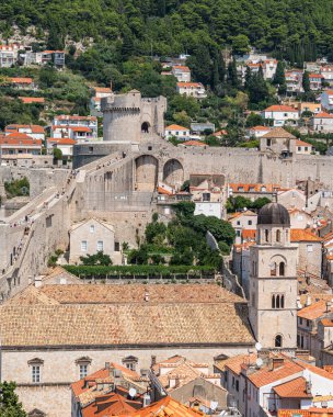 This photo captures a stunning view of Dubrovnik cityscape from the City Walls, Croatia