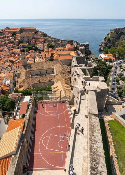 This photo captures a stunning view of Dubrovnik cityscape from the City Walls, Croatia