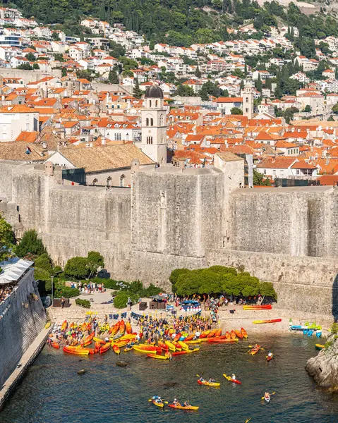 Scenic view showcasing the historic charm and architectural beauty of the Old City of Dubrovnik in Croatia.