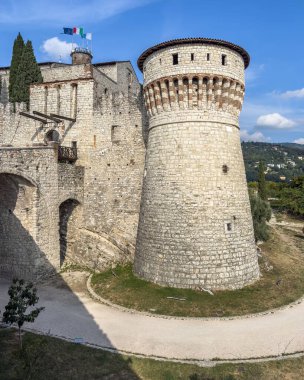 View Brescia Castle, a well-preserved medieval fortress offering panoramic views of the city, Lombardy, Italy