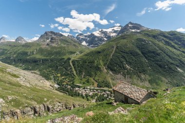 Scenic alpine landscape of Mauriene Valley near Bonneval sur Arc along the road to Col de l'Iseran, France