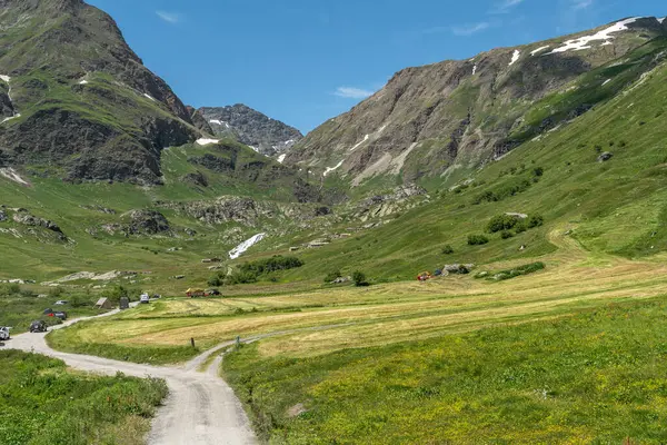 Beautiful alpine landscape along the road to Col de l'Iseran (Iseran Pass), Savoie, France