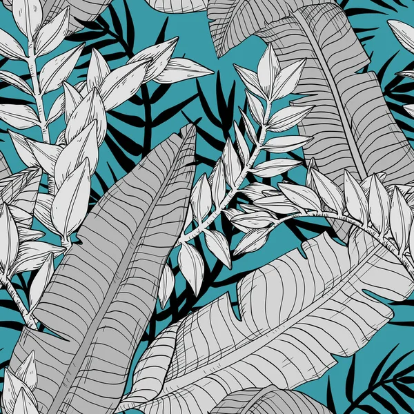Vecteur Tropical Laisse Motif Sans Couture Papier Peint Exotique — Image vectorielle