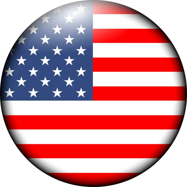 Americká Vlajka Ikona Odznak Vektorové Ilustrace Reliéfním Nebo Efektem — Stockový vektor