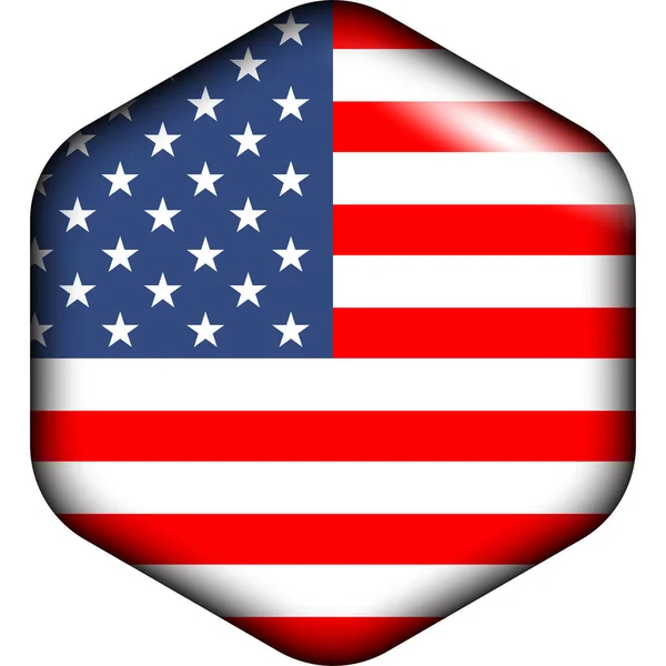 Vektorová Ilustrace Americkou Vlajkou Odznak Reliéfním Nebo Efektem — Stockový vektor