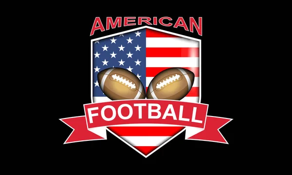 Plakát Ilustrace Pro Americký Fotbal Sportovní Koncept Černé Pozadí Čisté — Stockový vektor