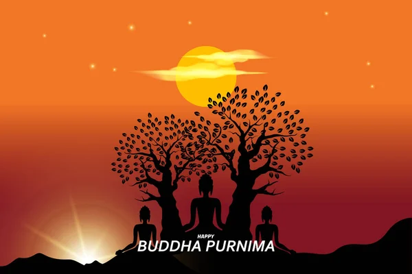 Ілюстрація Роздумів Будди Під Деревом — стоковий вектор