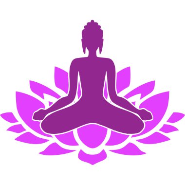 Buda bir nilüfer çiçeği üzerinde meditasyon yapıyor.