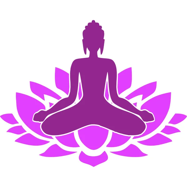 蓮の花に仏瞑想 — ストックベクタ