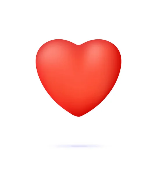 Boyutlu Kırmızı Kalp Çizimi Aşk Konsepti Biçiminde Modaya Uygun Modern — Stok Vektör