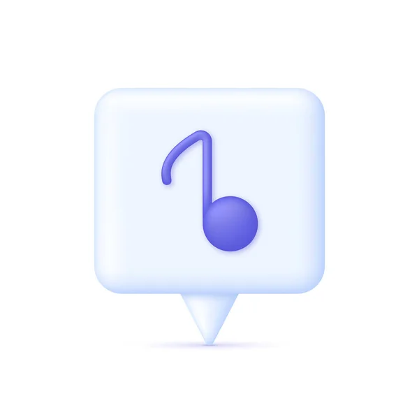Music Note Speech Bubble Песенка Музыкальный Символ Звуковая Концепция Современный — стоковый вектор
