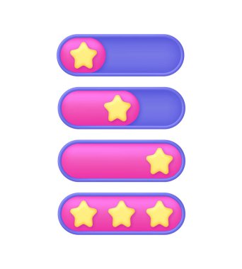 3 Boyutlu Müşteri İnceleme Konsepti. Yıldızları iyi ve kötü oranlarda gözden geçirir. Çevrimiçi geri bildirim, inceleme ya da inceleme konsepti. 3d biçiminde modaya uygun ve modern vektör.