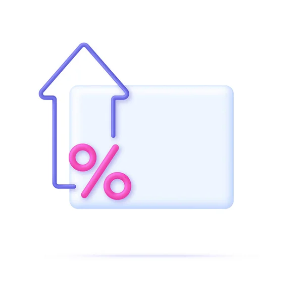 Procent Pijl Pictogram Pagina Percentage Met Pijl Neer Rente Financiën — Stockvector