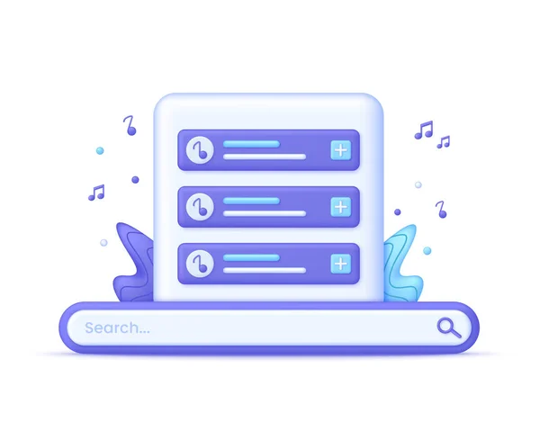 Searching Music Search Tab Music Player Concept Online Music Can — Archivo Imágenes Vectoriales