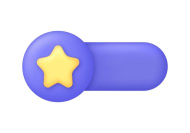 Konuşma balonunda 3 boyutlu yıldız ikonu. Müşteri teftiş kavramları. Çevrimiçi geri bildirim, inceleme ya da inceleme konsepti. 3d biçiminde modaya uygun ve modern vektör.