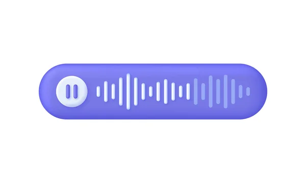 Голосове Повідомлення Піктограмою Паузи Звуковою Хвилею Мовлення Ізольовано Білому Тлі — стоковий вектор