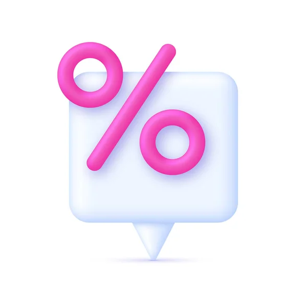 Procent Pictogram Speech Bubble Promotie Korting Verkoop Percentage Concept Rente — Stockvector
