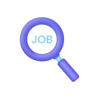 3 boyutlu iş illüstrasyonu aranıyor. İnsan kaynakları yönetimi ve işe alım kavramı. 3d biçiminde modaya uygun ve modern vektör.