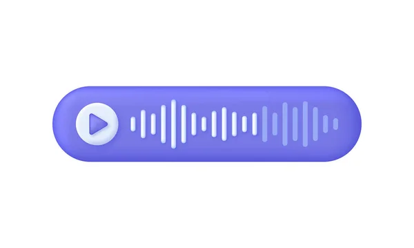 Voice Message Play Icon Speech Sound Wave Isolated White Background — Stok Vektör
