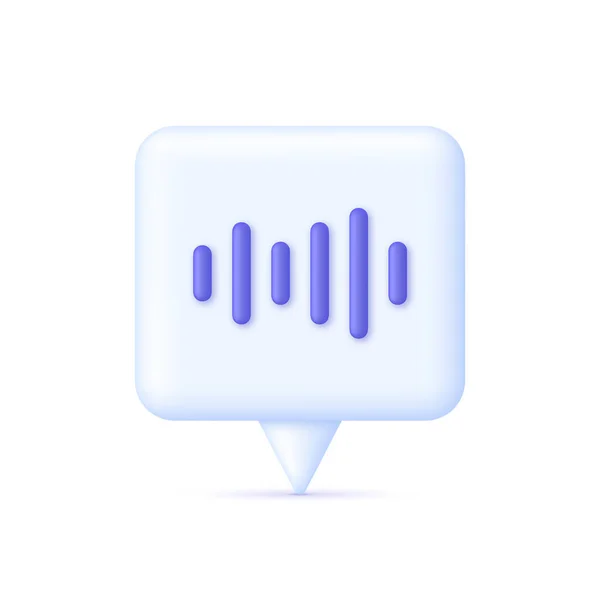 Zvuková Vlna Speech Bubble Prvek Audio Chatu Bublina Zpráv Pro — Stockový vektor