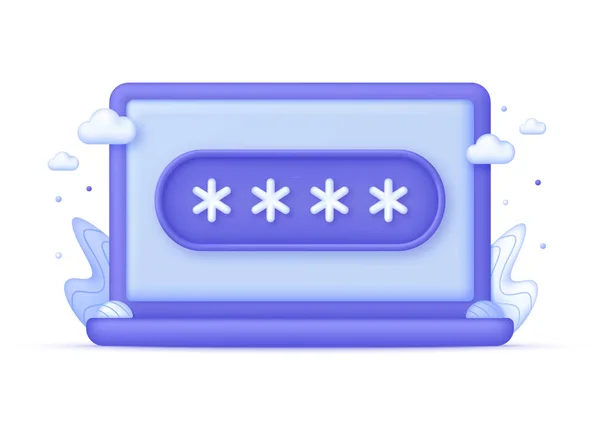 Computer Password Protection Screen User Authorization Sign Account Authentication Page — Image vectorielle