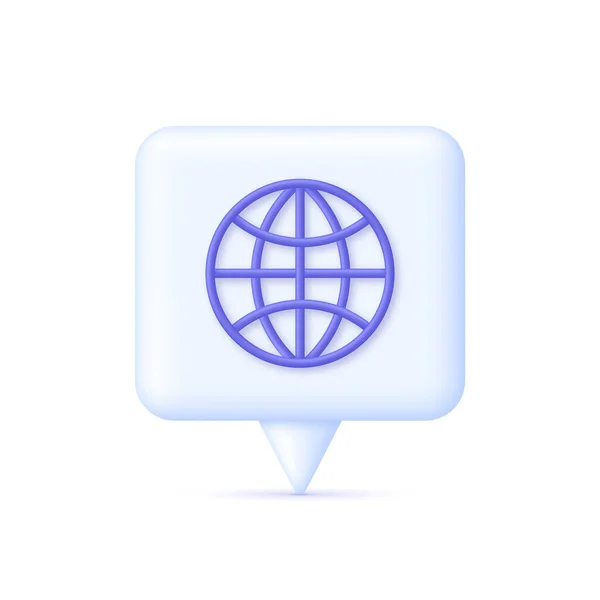 Globe Hyperlink Icon Speech Bubble Search Www Sign Web Hosting — Stock Vector