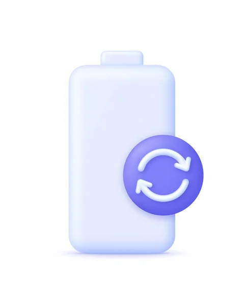 Battery Icon Waste Battery Recycling Icon Separate Recycling Batteries Environmental — 图库矢量图片