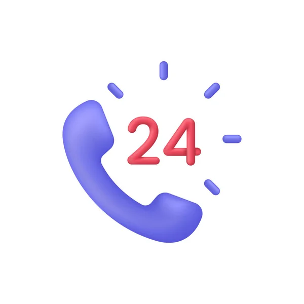 Stunden Telefon Support Illustration Hotline Kundendienstkonzept Call Center Trendiger Und — Stockvektor