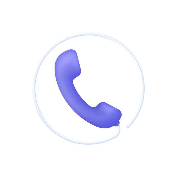 3D電話機のアイコン コールセンターのアイコン サービスコールサポートホットラインやコールセンターとの会話の概念 通信アイコン 3Dスタイルの現代的なベクトル — ストックベクタ