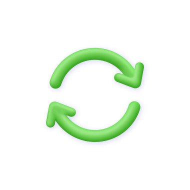 3D Recycle icon. Recycling and rotation arrow. Environmental protection. Trendy and modern vector in 3d style.