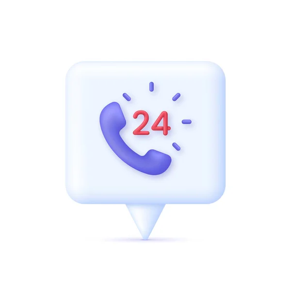 Support Téléphonique Heures Sur Sur Speech Bubble Hotline Concept Service — Image vectorielle