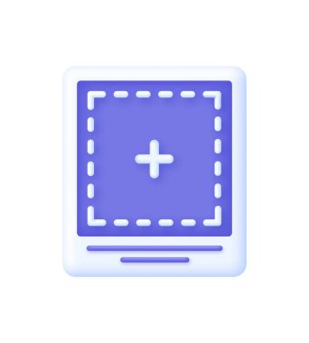 3D Sütun resim illüstrasyonunu ekle. Resim, JPG dosyası, fotoğraf ikonu. 3d biçiminde modaya uygun ve modern vektör.