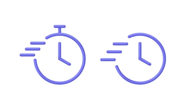 Ícone Tempo Rápido Parar Símbolo Relógio Conceito Período Tempo Horas —  Vetores de Stock