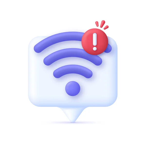Illustrazione Wireless Wifi Cattivo Concetto Connessione Rete Perso Errore Internet — Vettoriale Stock