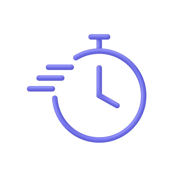 Ícone Tempo Rápido Parar Símbolo Relógio Conceito Período Tempo Horas — Vetor de Stock