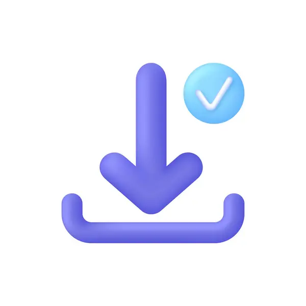 Download Symbol Mit Häkchen Erfolgreiches Downloadkonzept Laden Sie Das Internet — Stockvektor