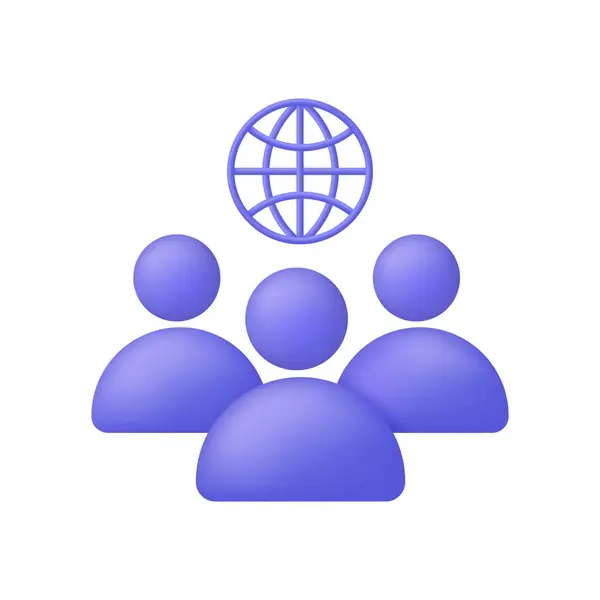 Глобальний Бізнес Співробітники Усього Світу Ілюстрації Концепція Внутрішнього Підпису Комунікації — стоковий вектор