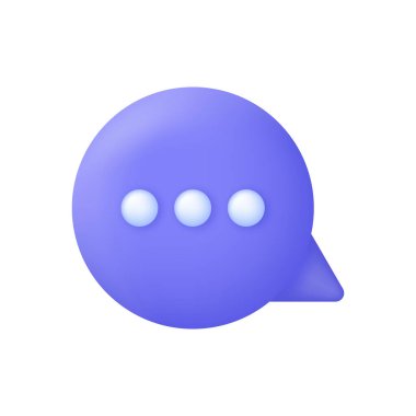 Üç boyutlu yorum simgesi. Sohbet, sohbet, sohbet, yorum, iletişim ikonu. 3d biçiminde modaya uygun ve modern vektör.