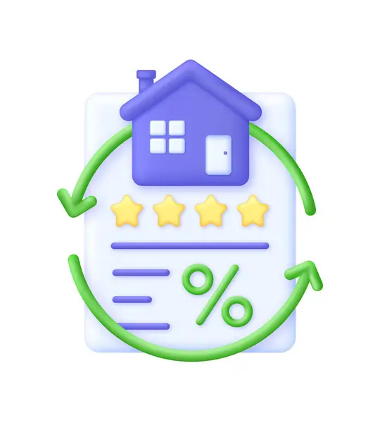 Mortgage Refinance Illustration Home Loan Mortgage Better Term Debentures Property — Stock Vector