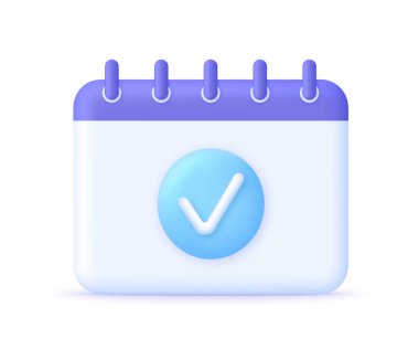 3D Planlama Çizelgesi. Planlama stratejisi ve zaman yönetimi. İş akışı organizasyonu kavramı. İş etkinliği ve takvim. 3d biçiminde modaya uygun ve modern vektör